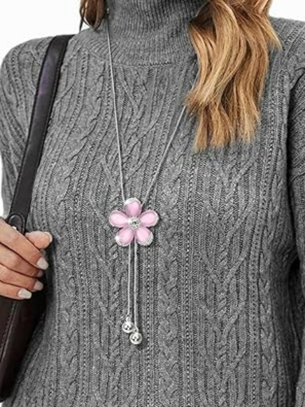 NEW Crystal Sunflower Pendant Long Necklace Adjustable Fashion Jewelry Statement